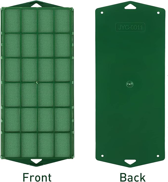 Hahood 2 Packs Floral Foam Cage Rectangle Flower Cage Holders with Floral Foam Flower Arrangement Supplies for Fresh Flowers, Home Wedding Decorations, 11.8 x 4.3 x 3.1 Inches