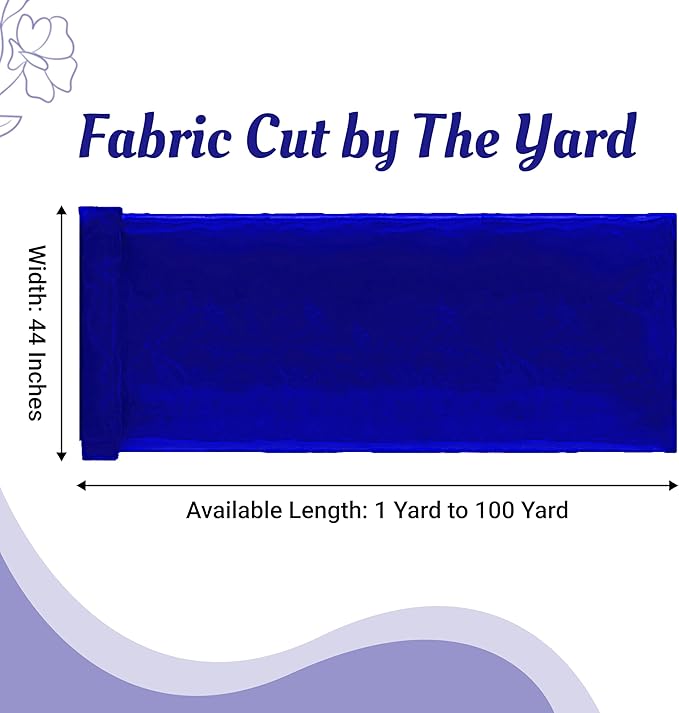 MDS Pack of 25 Yard Sheer Organza Fabric for Wedding Party Home Event Banquet Decorations, Backdrop Curtain Craft Dress Sewing Fashion DIY Crystal Organza Tulle Fabric Bolt 44” Wide - Royal Blue