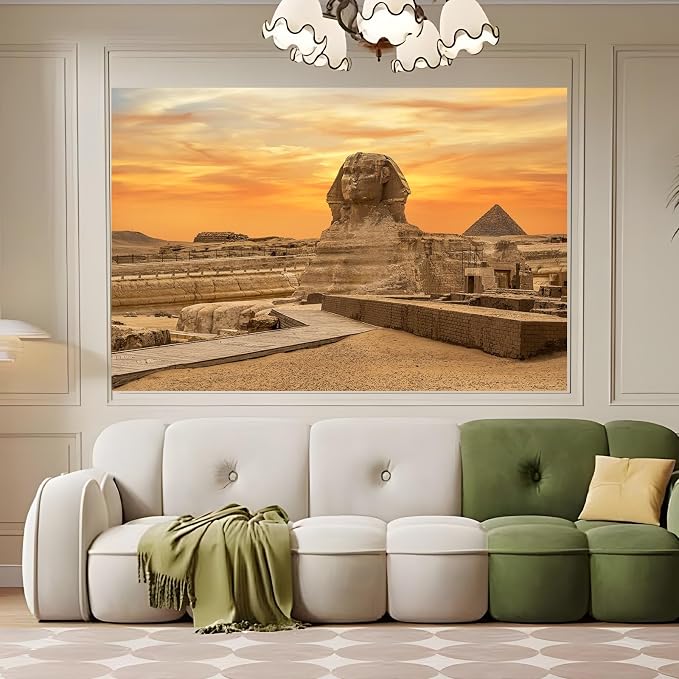 Desert Egyptian Sphinx Pyramid Backdrop Ancient Egypt Scene Photography Background Egyptian Travel Themed Party Decor Supplies Adults Travel Portraits Photo Shoot Studio Props Decors 5x3ft