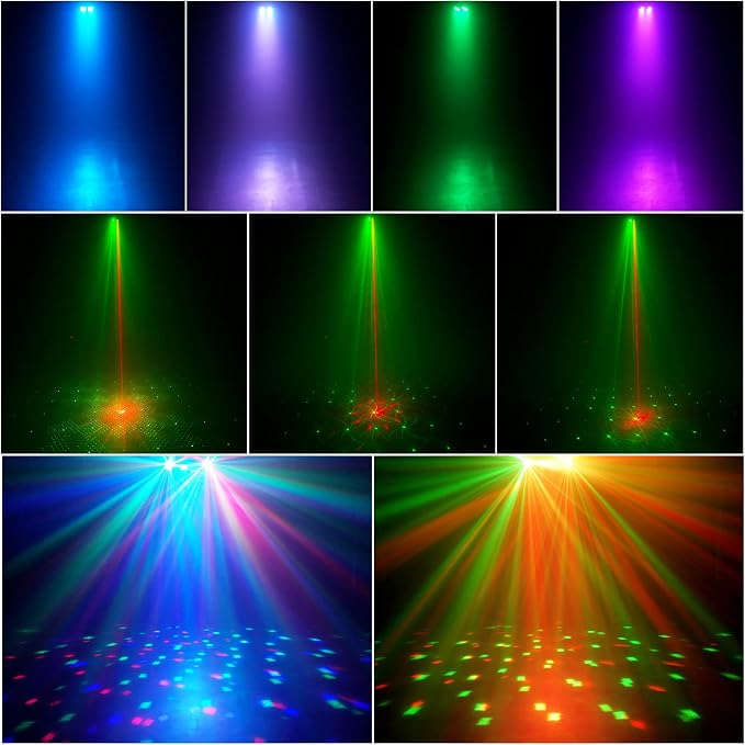 DJ Lights with Stand,5 in 1 Dj Lights for Parties Disco Ball Stage Party Light Set with Sound Activated Control, UV,Strobe, Dyeing, Led Par Light and Pattern Lighting for Bar Wedding Christmas-1PC