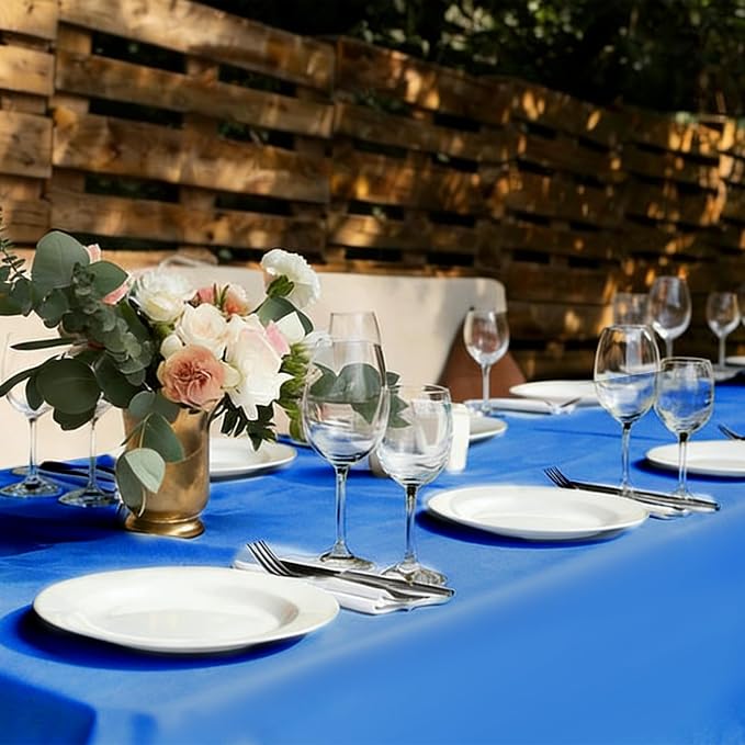 12 Pack Royal Blue Tablecloth 60x126 Inch Rectangular Table Cover | Wrinkle Resistant, Machine Washable Reusable, Wedding, Banquet, Restaurant, Party, Baby Shower,Indoor Outdoor Events