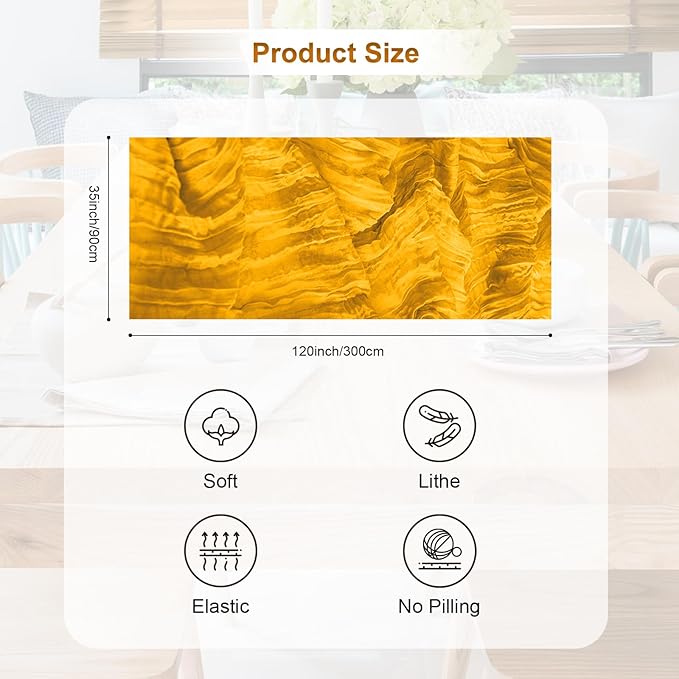 1 Pack Gold Cheesecloth Table Runner 35x120 Inch 10Ft Rustic Gauze Cheese Cloth Table Runner Sheer Cheesecloth Table Runners for Wedding Party Bridal Shower Decoration