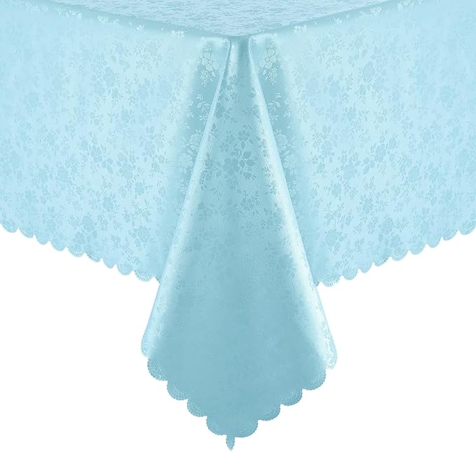Smiry Rectangle Table Cloth, Waterproof Heavy Duty Vinyl Tablecloths, Wipeable Washable Table Cover for Kitchen and Dining Room (Light Blue, 60" X 102")