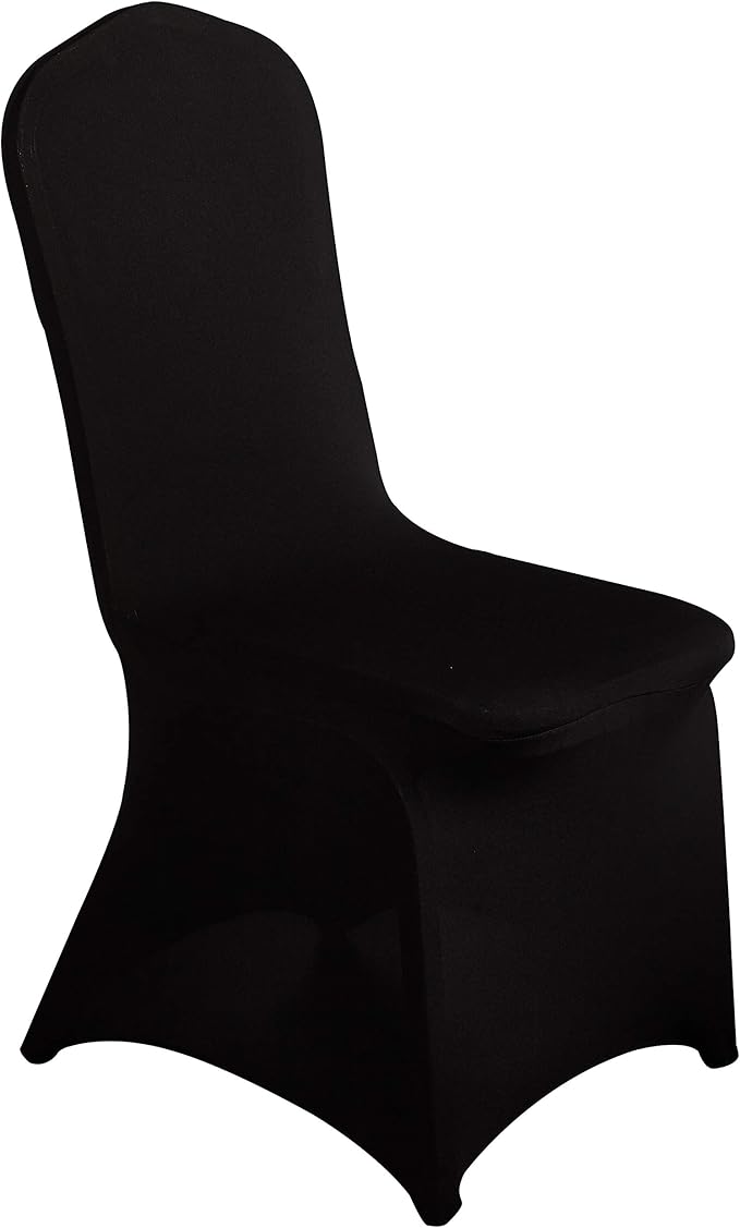 LZY Spandex Chair Cover Stretch Slipcovers for Wedding Party, Dining Banquet Chair Decoration Covers (Black, 100)