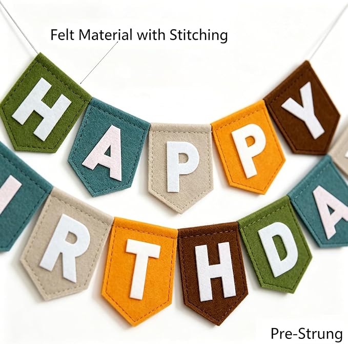 Wild One First Birthday Decorations For Boy-High Chair Banner First Birthday Boy Felt Happy Birthday Banner With Lion Crown, Wild One Highchair Banner Jungle Safari Birthday Party Decorations