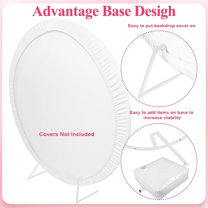 Wokceer Wedding Arch Round Backdrop Stand 7.2FT Circle Balloon Arch Frame Circle Backdrop Stand Gold Round Arch for Wedding Birthday Party Bridal Shower Anniversary Event Ceremony Decoration