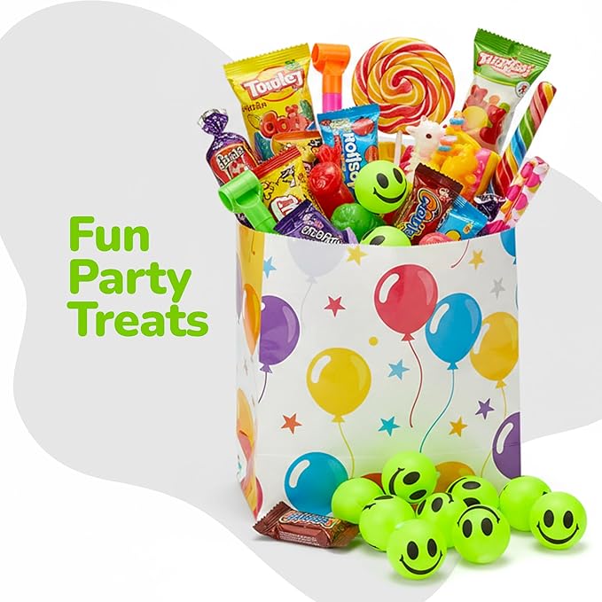 ArtCreativity 160 PCS Glow in The Dark Smiley Face Bouncing Balls - Bulk Pack of 160-1 Inch High Bounce Bouncy Balls for Kids, Glowing Party Favors and Goodie Bag Fillers for Boys and Girls