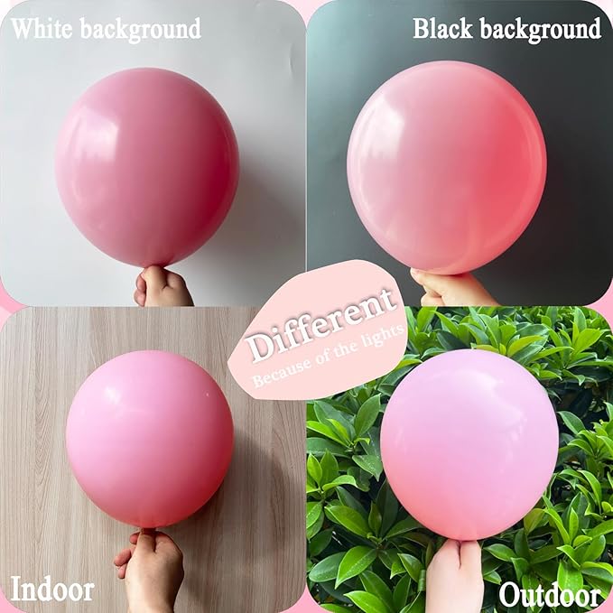 Pink Balloons Different Sizes,Scmdoti Double Stuffed Pink Balloon Arch,Pastel Pink Balloons Garland,18/12/10/5 Inch Pink Balloons for Boho Party, Baby Shower, Birthday, Weddings (Jelly Pink)