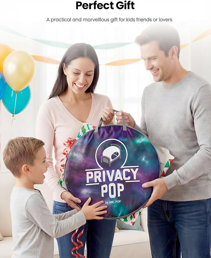 ANC POP Bed Tent Full Bed Canopy Portable Dream Tent for Adult Indoor Sleeping Tents with 2 Doors Breathable Private Space Tents, Galaxy