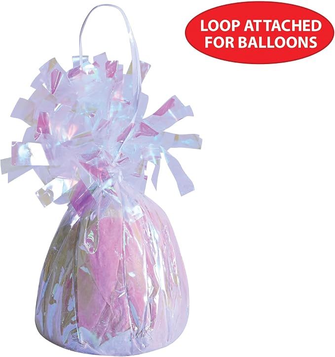 Beistle 50804-OP Opalescent Metallic Wrapped Balloon Weights, 6 Ounces (Pack of 12)