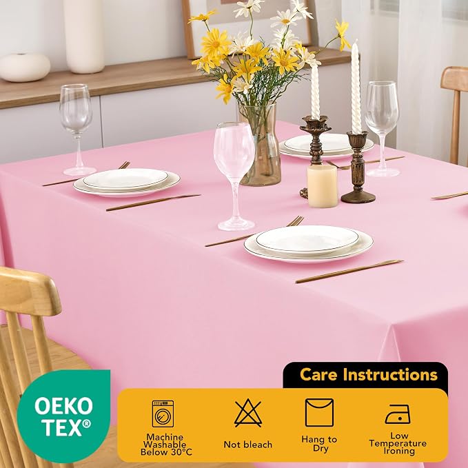 10-Pack Pink Tablecloths for Rectangle Tables, 54 x 108 Inches, Stain-Resistant Polyester Fabric for 6 Foot Tables - Washable Table Covers for Weddings, Banquets, Birthday Parties, Events
