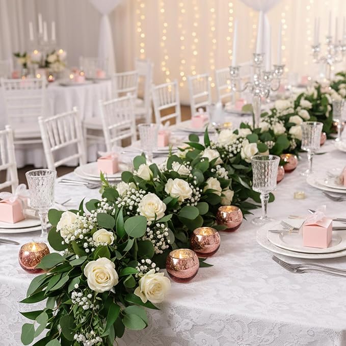 36 Pcs Rose Gold Candle Holders-Rose Gold centerpieces for Birthday Party, Wedding, Bridal Shower, Sweet 16. Mother's Day Brunch Table Decorations