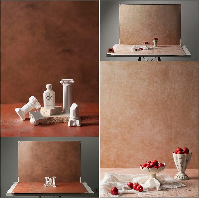 Food Photography Backdrops, 23x35inch 10Pcs Double-Sided Product Background Paper (20 Patterns), Photo Backdrop Board with T-Stand & Clamps for Jewelry, Cosmetics