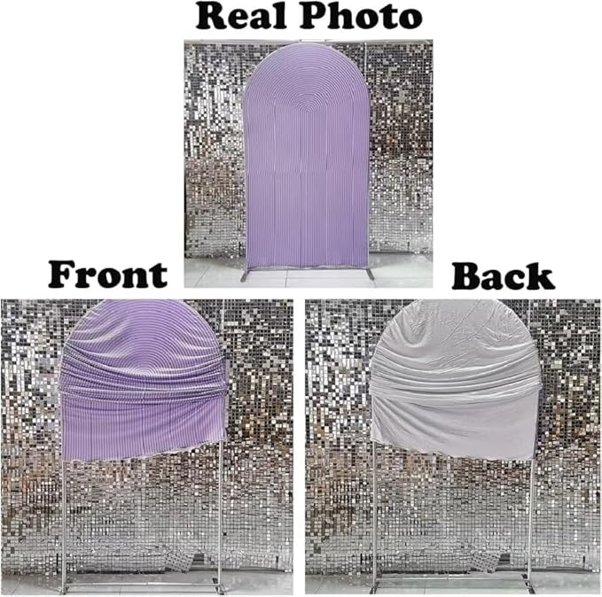 KONPON Purple Ripples Arched Frame Fabric Cover for Birthday Partied Double-Sided Stretchy Chiara Backdrops Arched Wall Stands Covers Arch Backdrop Cover 3x6.5ft