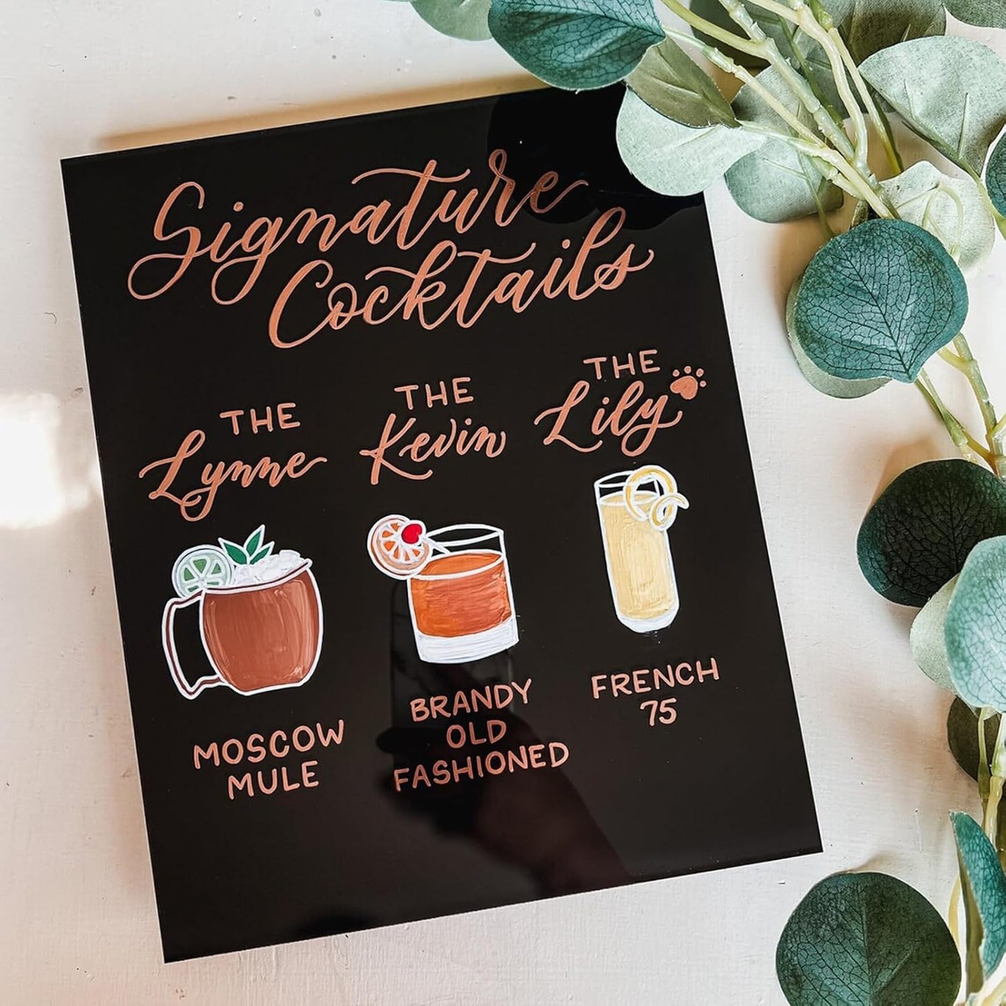 JINMURY 8x10 Inch Black Acrylic Sign with Holder- 6 Pack Blank Black Acrylic Sheets and Wood Stands, DIY Blank Signs for Wedding Party Reception (6 Pack 8 x10 Inch)