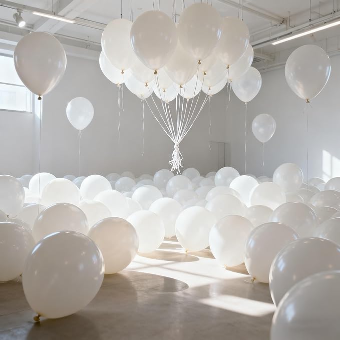 160Pcs White Balloons 12 Inch Latex Balloons for Baby Shower Birthday Wedding Party Decorations