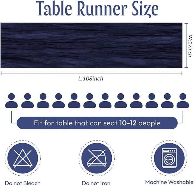 25 Pack Navy Blue Cheesecloth Table Runner 17 x 108 Inch Gauze TableRunner Fabric Semi Sheer Cheese Cloth Table Runner Bulk for Rustic Romantic Wedding Baby Shower Table Decoration