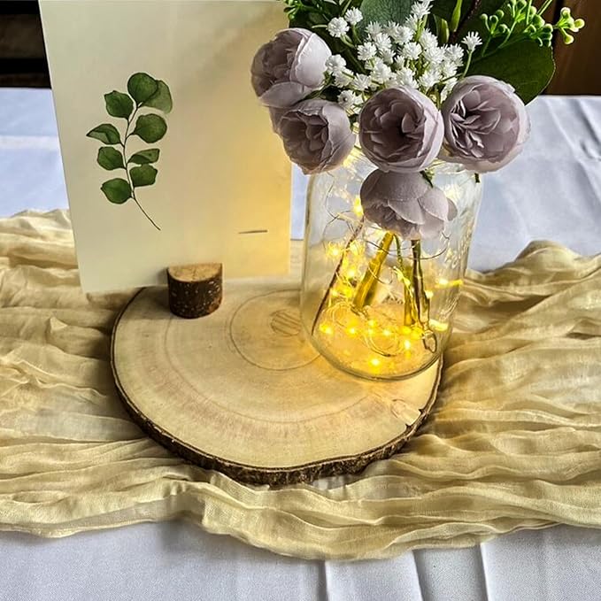 Natural Wood Slices for Centerpieces 10 Pack 8-9 inches Rustic Wedding Centerpieces Table Decorations Wood Rounds for Crafts Wooden Circles Discs