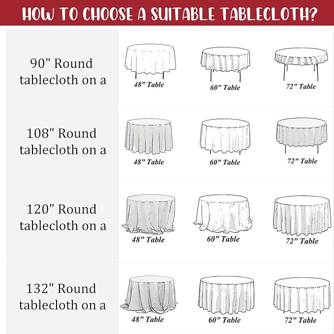 Fivenl 8 Pack Premium Round Tablecloth 108 Inch Red Round Table Covers Bulk Washable Polyester Fabric Round Table Clothes for Wedding Party Reception Banquet Buffet Restaurant (Red, 108 Inch)