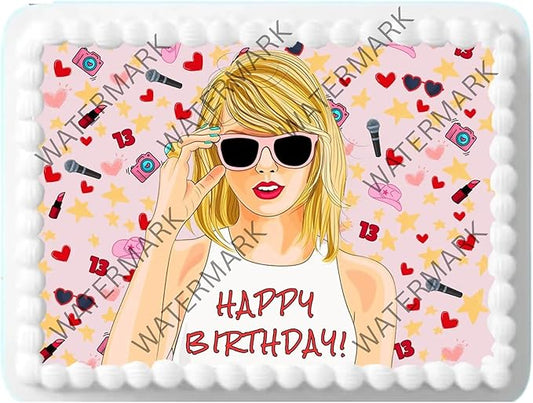 Cake Topper Edible for Taylor Birthday Party 8.5 X 11 inch Swif