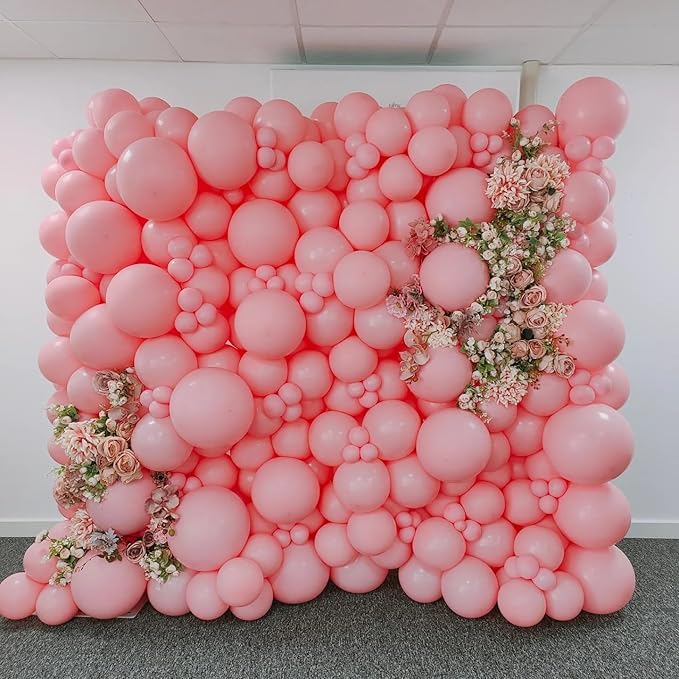 Light Pink Double Stuffed Balloons Different Size 115Pcs 5/10/12/18" Pink Balloon Arch Garland kit for Birthday Baby Shower Valentine's Day Bridal Shower Gender Reveal Wedding Mouse Party