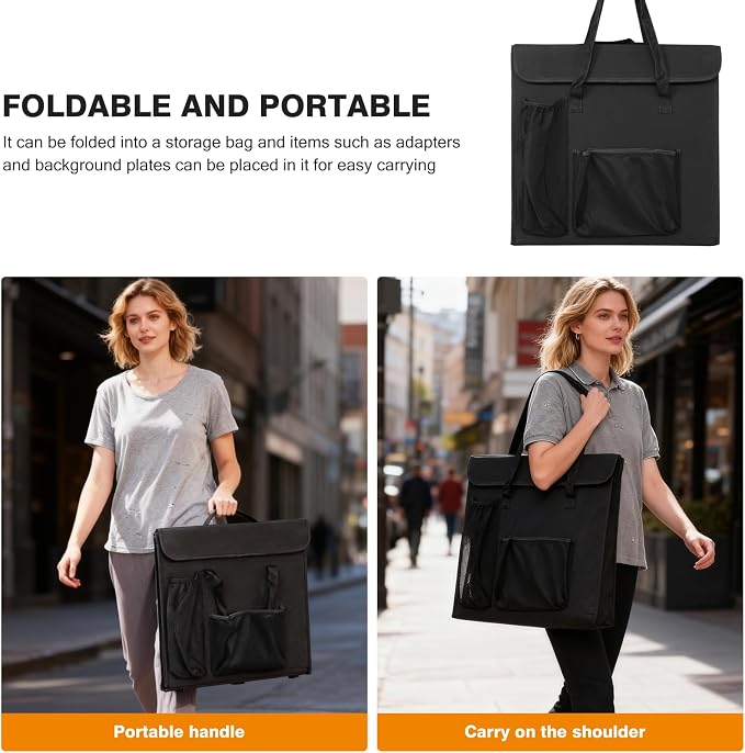 Light Box Photography 24"x24" with 240LED Lights and 4 Color Backdrops Photo Box with Lights, Foldable Light Box with Adjustable Brightness, 3000-6500K Dimmable Portable Picture Box Shooting