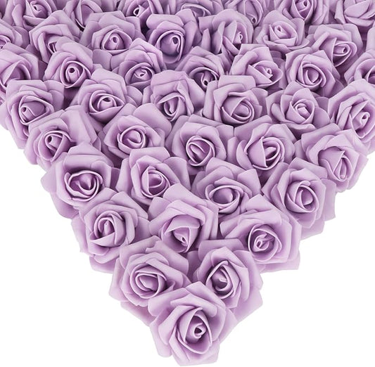 Foam Roses,200PCS Artificial Roses Heads 1.97in Fake Roses Foam Flowers for Craft DIY Wedding Party Home Decoration(Lilac)