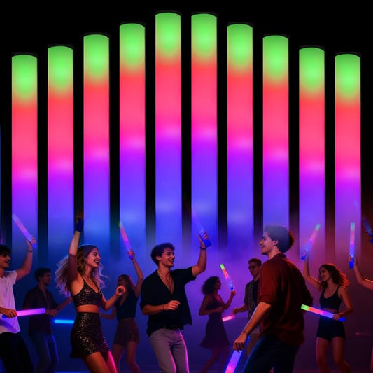 68pcs Foam Glow Sticks,Glow Sticks Bulk,3 Flashing Modes for Wedding Glow in The Dark Party Supplies, Light up Wand for Birthday,Outdoor Camping, Raves