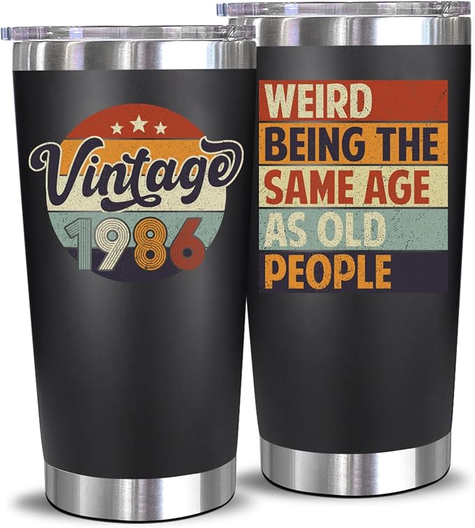 NewEleven 40th Gifts For Men Women - 40th Birthday Decorations For Men, Him, Her - Gifts For Turning 40-40 Year Old Gift For Man, Woman, Mom, Dad, Wife, Husband - 20 Oz Tumbler
