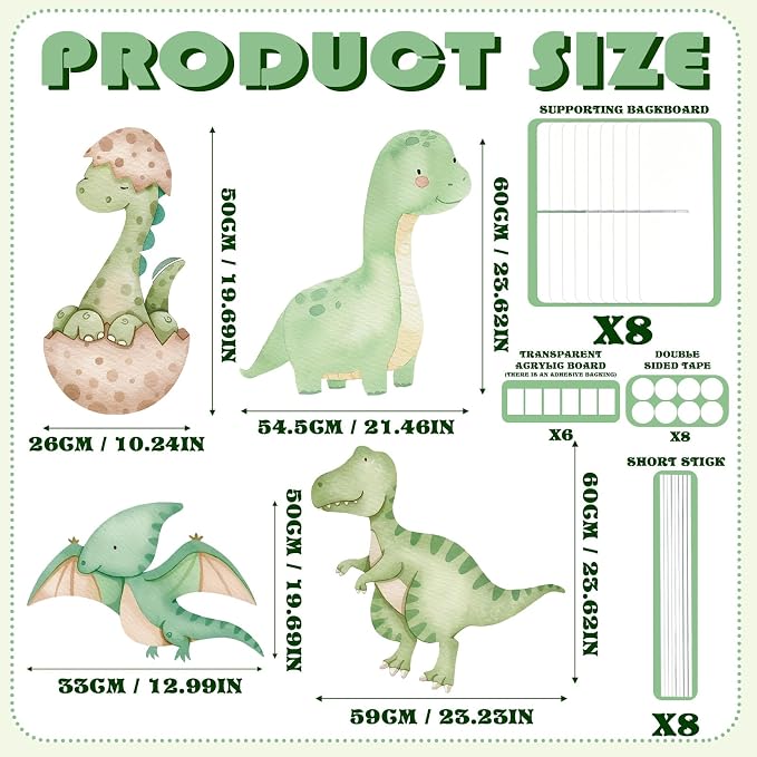4 Pcs Large Hatching Soon Baby Shower Decoration Dinosaur Baby Shower Decorations Dino Birthday Party Decor Cartoon Dinosaur Cutouts Cardboard Standup Centerpiece Phot Booth Props