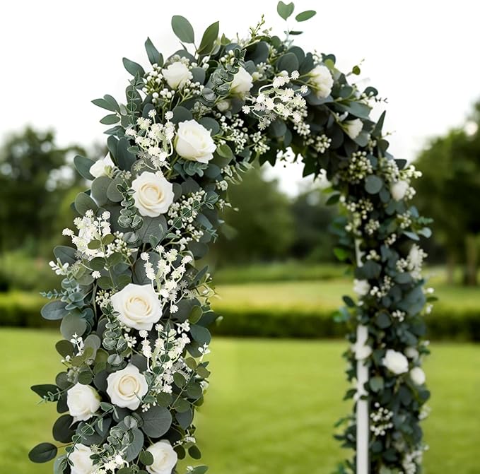 Consevisen 120 Pcs Eucalyptus Stems Artificial Flowers, 5 Kinds Mixed Faux Eucalyptus Leaves Greenery Stems Bulk for Wedding Bouquet, Table Centerpieces, Vase Floral Arrangements, Farmhouse Home Decor