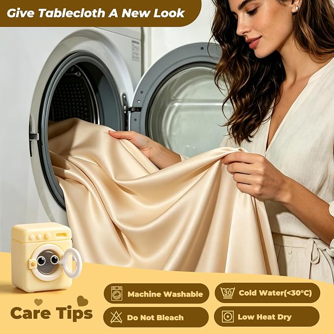 Dark Champagne Polyester Table Cloths for Rectangle 4 Foot Tables, 2 Pack Wrinkle Free Tablecloths Stretchy Banquet Ruffle Fitted Table Cover Desk Skirt for Parties Wedding Birthday Baby Shower