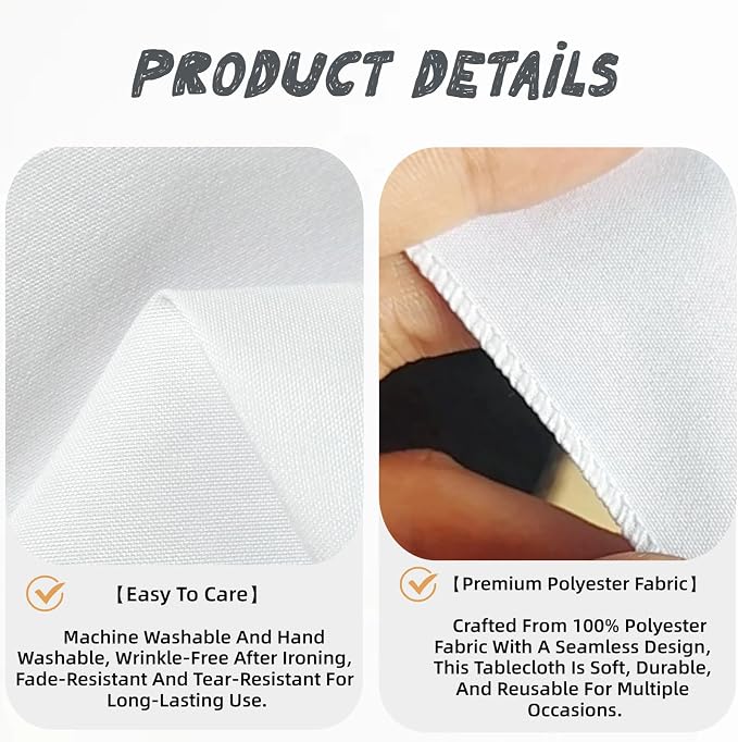 10 Pack White Table Cloth Rectangle Table Cloths for 6 Foot Rectangle Tables 60 X 102 Inch Washable Polyester Table Covers, Reusable & Wrinkle Resistant for Weddings, Parties, Events, and Daily Use