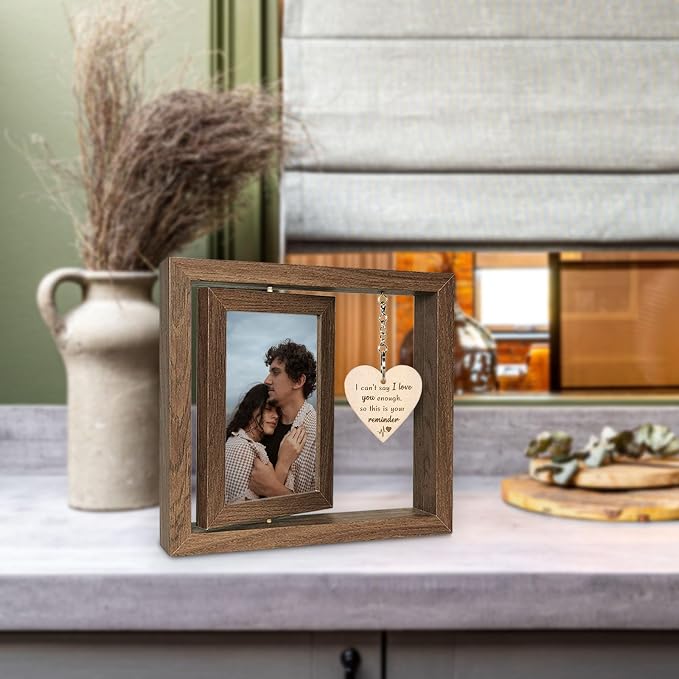 EYITUPC Lucky to Be in Love with My Best Friend Birthday Anniversary Picture Frame Boyfriend Girlfriend Husband Wife Fiance Couples Gifts (Display Two 4x6)