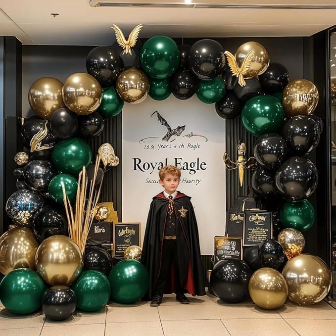 Black Green Gold Balloon Garland Double Stuffed Forest Dark Green Balloons Black Gold Balloon Arch Kit for Graduation Birthday Jungle Baby Shower Wedding Prom Camo Army Party Decorations