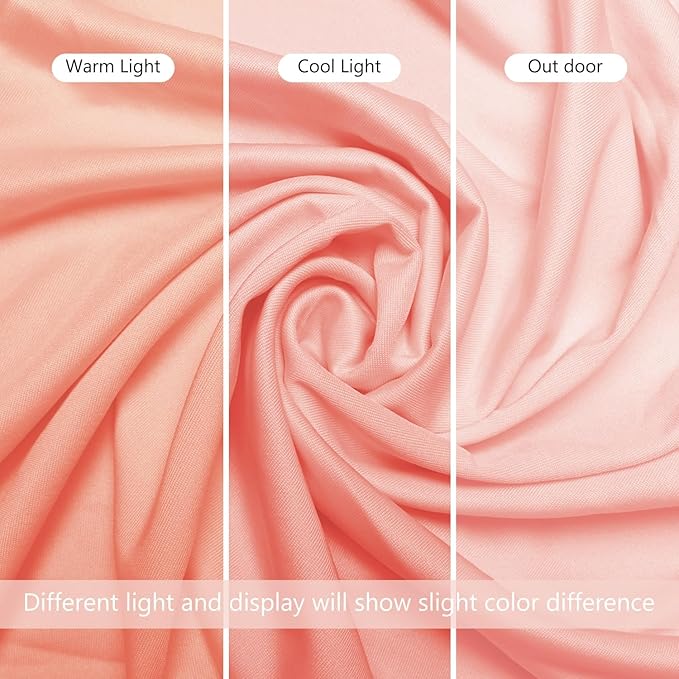 Wokceer Wedding Arch Cover 7.2FT, 6FT Spandex Fitted Wedding Arch Backdrop Covers 2 Set Round Top Chiara Arches Backdrop Cover for Birthday Party Ceremony Banquet Decoration Pale Pink