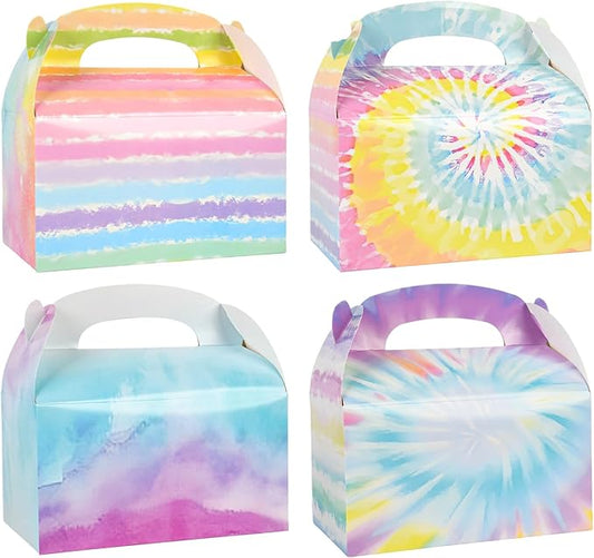 36 Pack Tie dye Party Favor Treat Boxes, Small Gable Boxes for Parties or All Occasion and Small Business 6.18x3.58x3.39 Inches