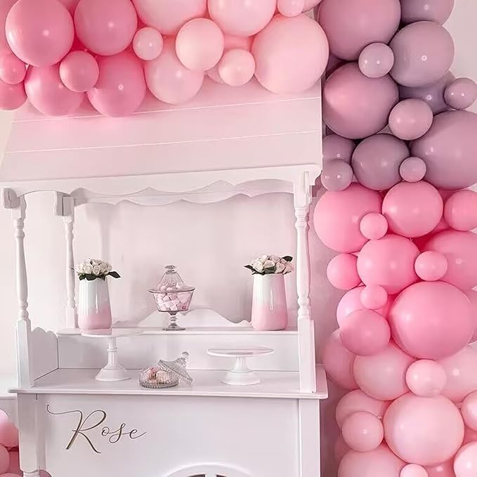 Lilac Purple Balloons Different Sizes, 18 12 10 5 Inch Double Stuffed Dusty Violet Balloons, Purples Balloon Arch for Boho Party, Baby Shower, Birthday, Weddings (Lilac Purple）