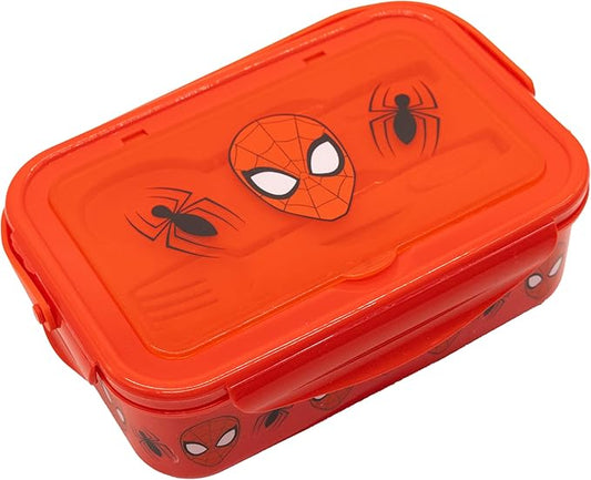 Fast Forward Spiderman Bento Lunch Box for Kids | Marvel Food Container with Utensils | BPA-Free Toddler Lunch Kit with 3 Compartments | Bento Snack Box with Spoon & Fork | Ages 4+
