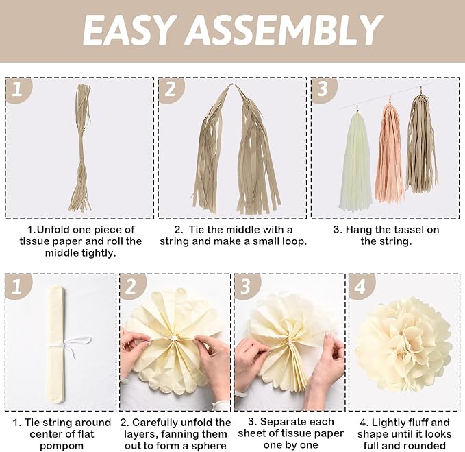 Neutral Gold Baby Shower Decorations for Boys Girls, Boho Welcome Baby Banner Gold Cream Beige Sand White Confetti Latex Balloons Oh-Baby Cake Topper Pom Poms for Baby-Shower Birthday Party Decoration