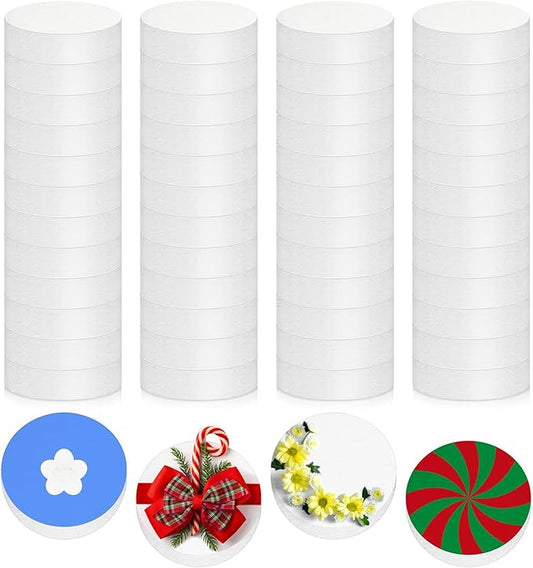 Henoyso 48 Pcs 4 x 4 x 1 Inch Foam Circles for Crafts Round Polystyrene Foam Discs for DIY Arts Craft Supplies Friendship Bracelet Garland Birthday Decoration
