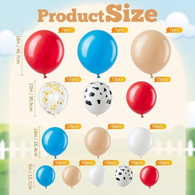 146 Pcs Farm Animals Arch Backdrop Cover Cylinder Stand Covers balloons set for party Photo Props 7.2 feet Animal Round Backdrop Covers for Farmhouse Country Birthday Baby Shower Ceremony Party Decor