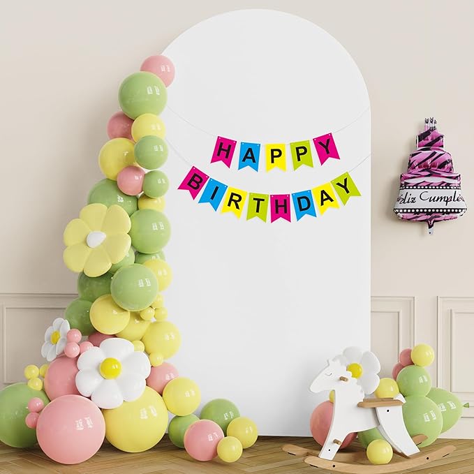 Arch Backdrop Stand and Cover Set, 7.2ft, Metal Arch Stand with White Cover, Arched Background Frame for Wedding, Birthday Party, Baby Shower, Photography Decoration