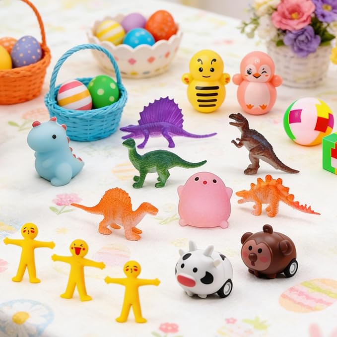 GOAUS Easter Egg Fillers Party Favors for Kids, 60 Pcs Small Toys Prizes Bulk, Goodie Bags Stuffers, Treasure Box Toys for Classroom, Prize Box Birthday Goody Bag