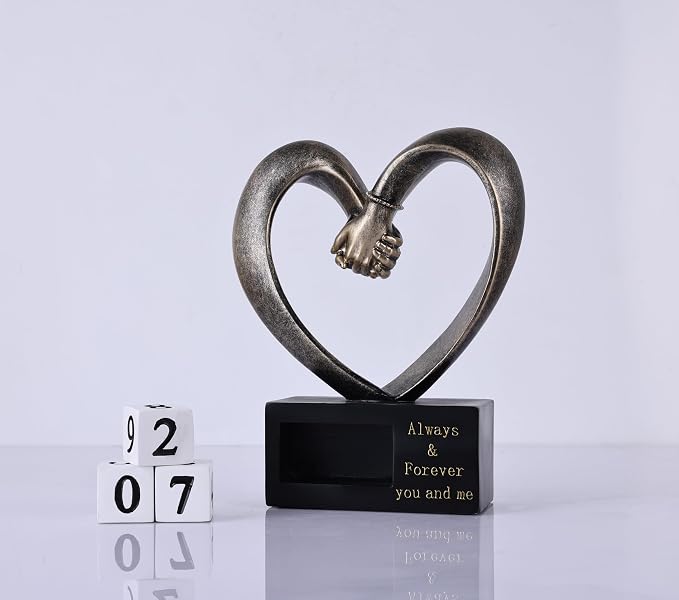 WUBIANJIE Wedding for Couple Couples Heart, Heart Decoration Gift for Her and Him, Marriage Gifts,1st to 50th Or 60th Anniversary, Coffee Table Decor Office Living Room Bedroom Decorations.