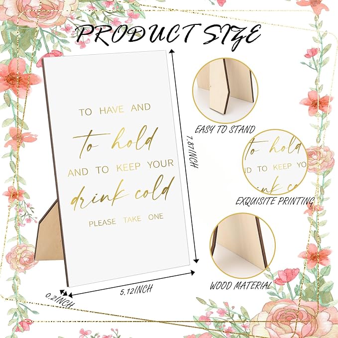 SiliFine 101 Pcs White Wedding Can Cooler Bulk Engagement Party Favors for 100 Guests Cheers to Love Laughter, and I'll Drink Can Cooler with Wooden Wedding Table Sign Bridal Shower Favor