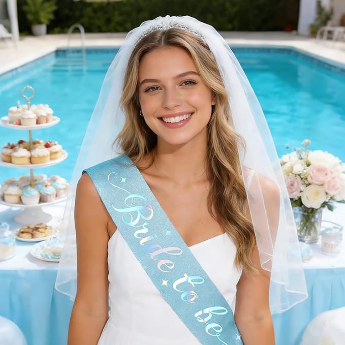 231pcs Last Toast on The Coast Bachelorette Decorations-Serves 25, All-in-one Beach Bachelorette Party Decorations With 350gsm Plate, Tablecloth, Balloons, Banner, Foil Curtain Backdrop, Sash, Veil