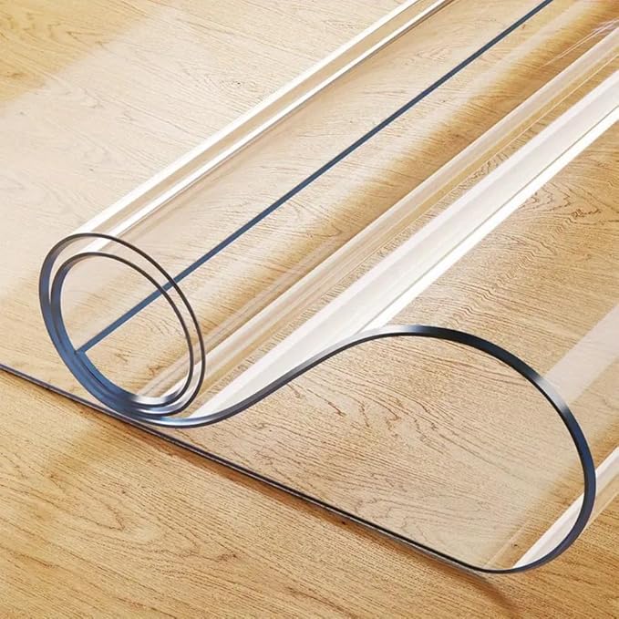 Clear Desk Mat 36 x 72 Inch, 1.5mm Thick Clear Table Protector, Protector for Dining Room Table, Waterproof Vinyl Tablecloth Pad Mat for Kitchen, Dresser, Writing Desk