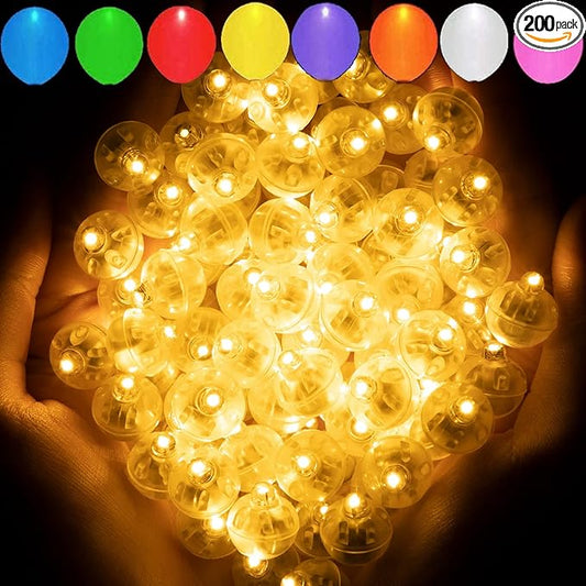 Aogist 200pcs Warm White Balloon Light,Long Standby Time Waterproof Mini Ball Light,Round LED Flash Lamp for Paper Lantern Balloon Party,Wedding,Birthday,Festival,New Year and Christmas Decorative