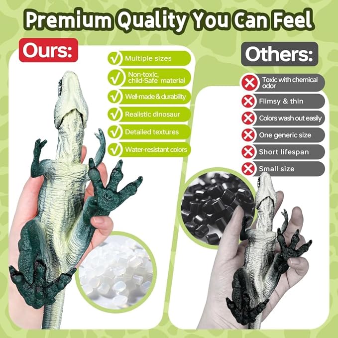 Drefirsa Dinosaur Toys for Kids 3-5 5-7, 14PCS Big Realistic Dinosaur Figure Set with 6 Jumbo & 8 Small, Educational Dinosaur for Toddler as Birthday Gift, Party Favor, Toy for 2 3 4 5 Year Old Boy